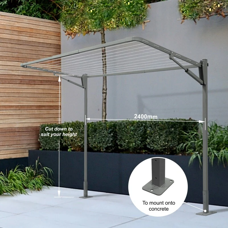 11 Line Folding Above Ground Mount Clothesline - Small/ Med Family - Image 10