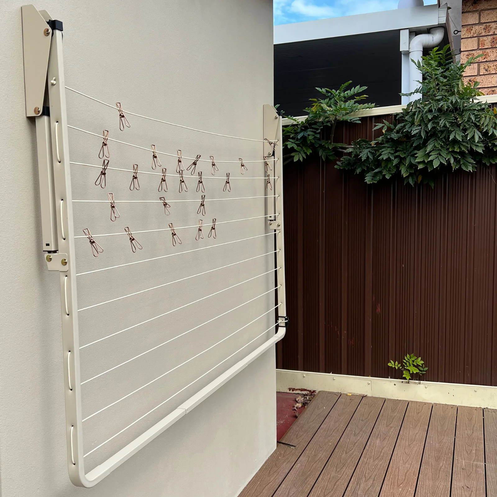 11 Line Folding Wall Mount Clothesline - Small/ Med Family - Image 15