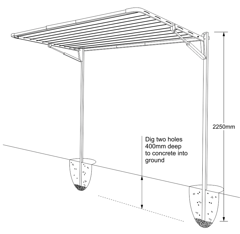 13 Line Folding Ground Mount Clothesline - Med/ Large Family - Image 15