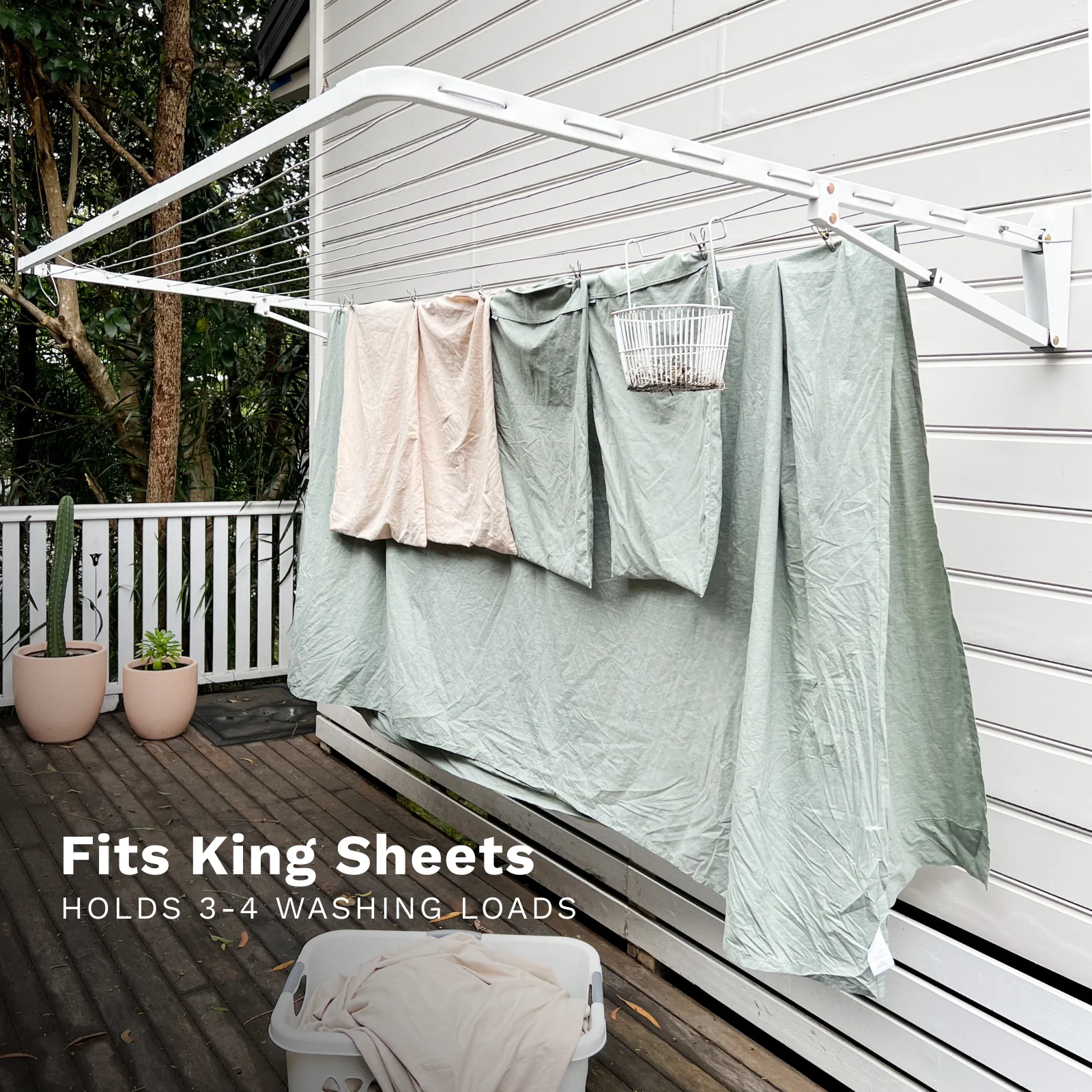 13 Line Folding Wall Mount Clothesline - Med/ Large Family - Image 14