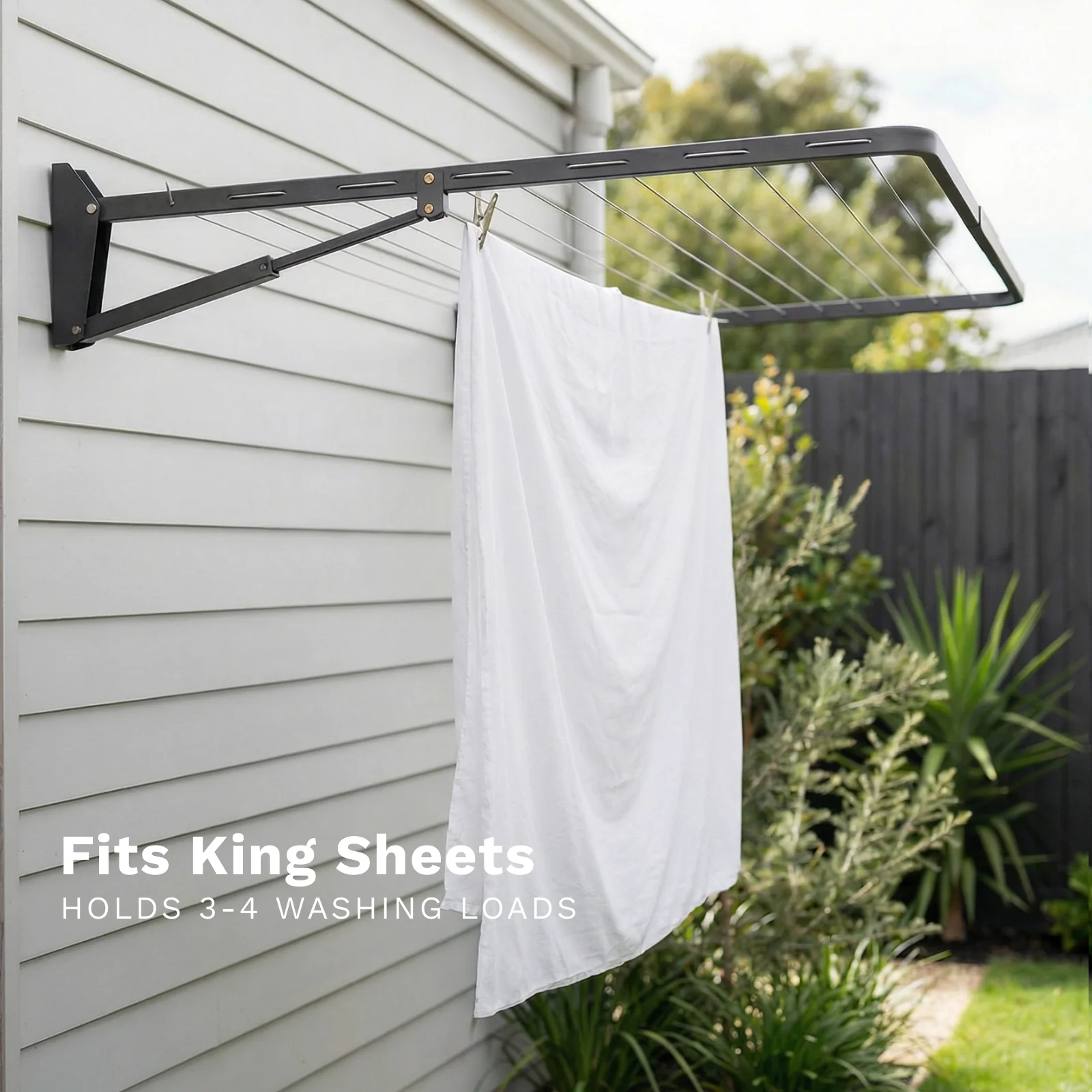 13 Line Folding Wall Mount Clothesline - Med/ Large Family - Image 15