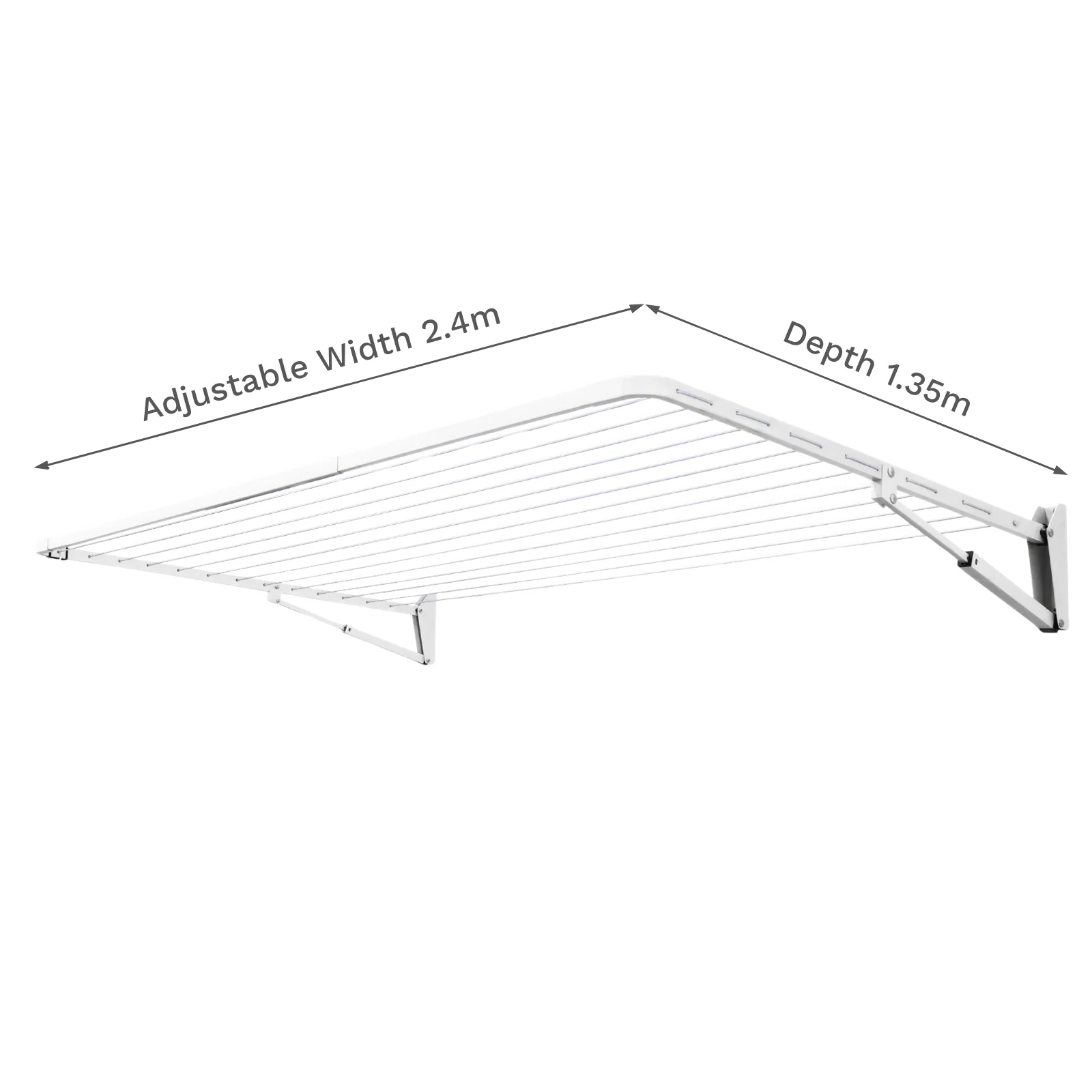 13 Line Folding Wall Mount Clothesline - Med/ Large Family - Image 8