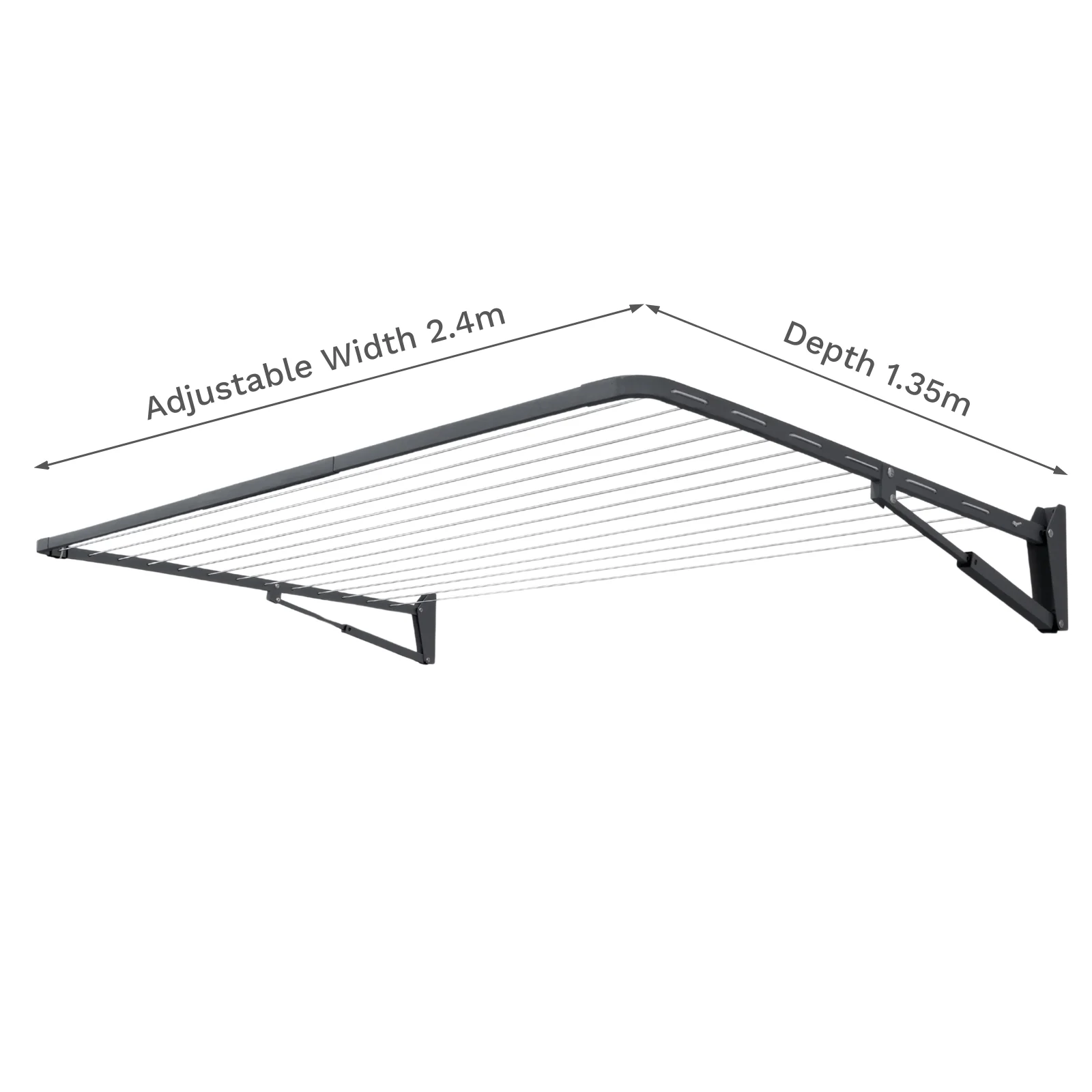 13 Line Folding Wall Mount Clothesline - Med/ Large Family - Image 9