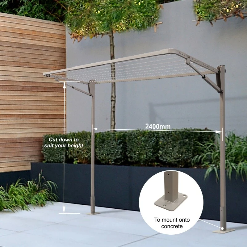 7 Line Folding Above Ground Mount Clothesline - Couples - Image 9