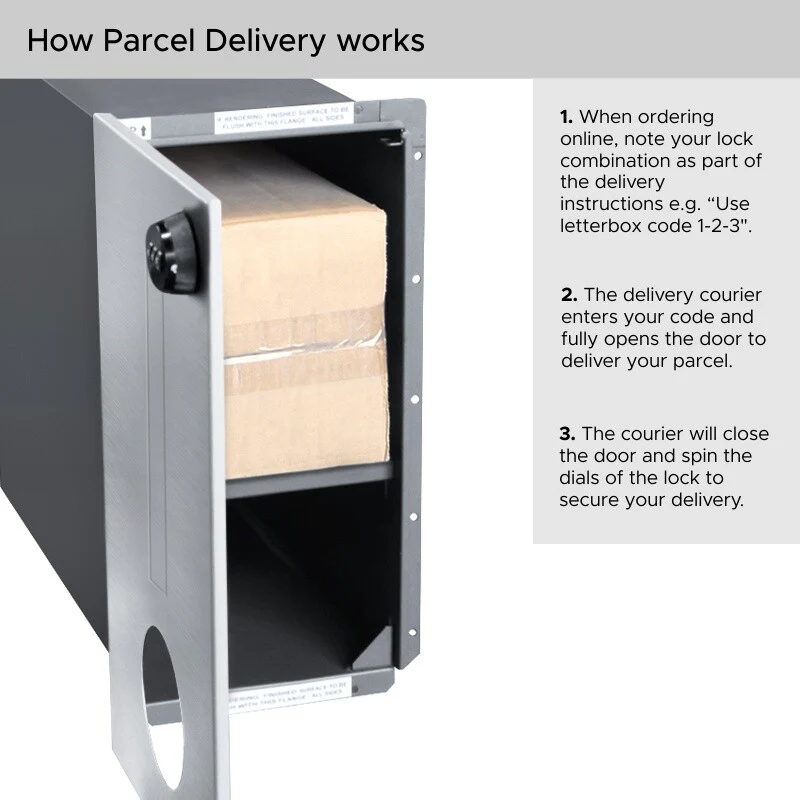 Amalfi Parcel Fence Letterbox - Stainless Steel - Image 3