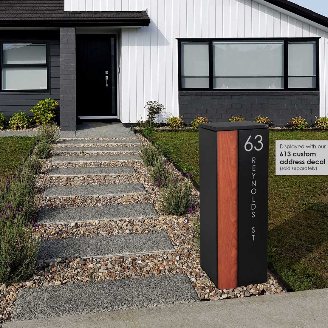 Ascot Parcel Pillar Letterbox - Black - Image 20