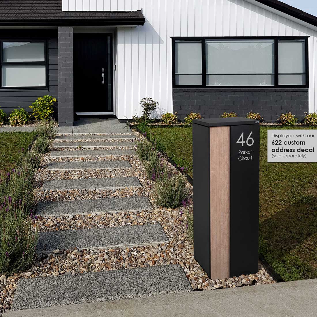 Ascot Parcel Pillar Letterbox - Black - Image 27