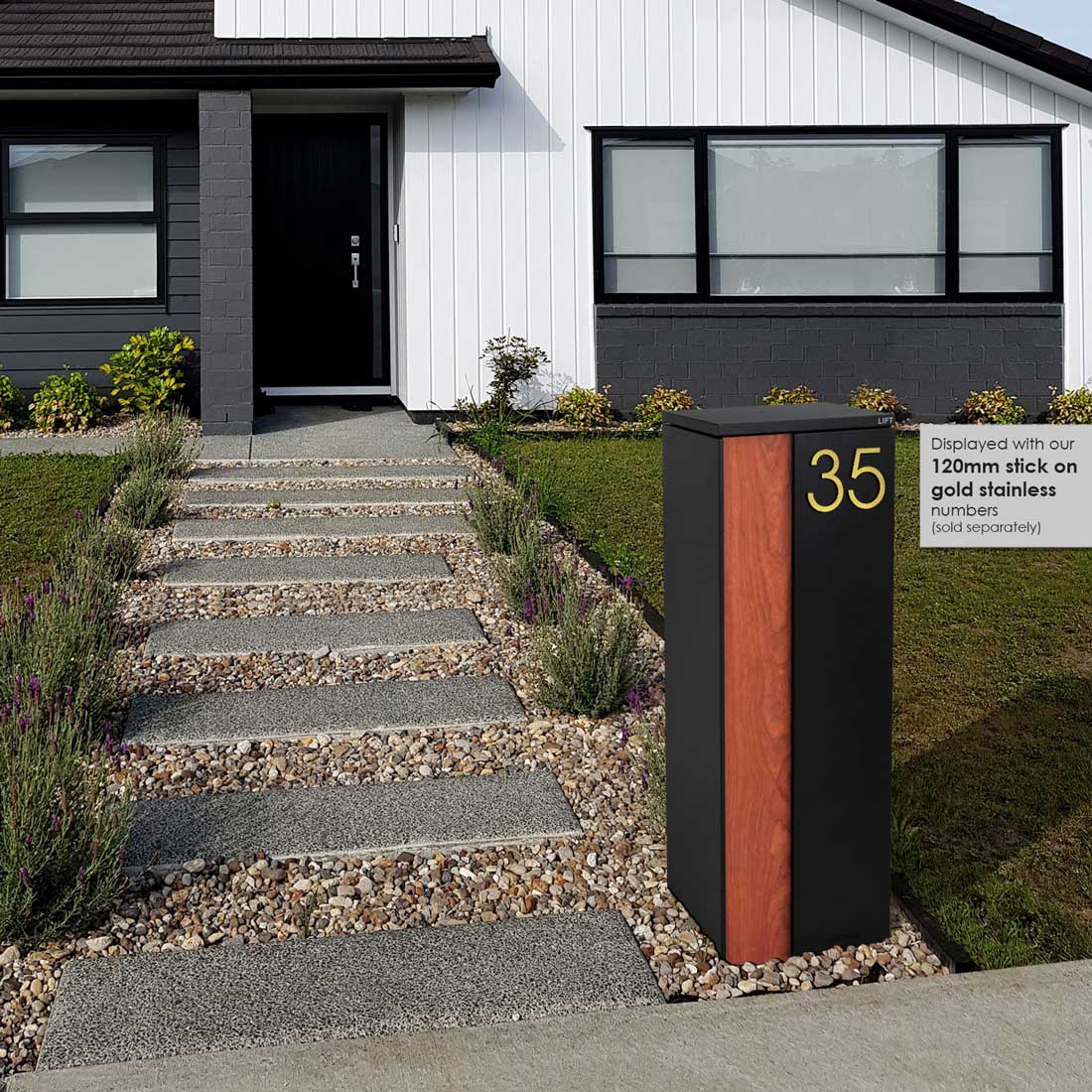 Ascot Parcel Pillar Letterbox - Black - Image 28