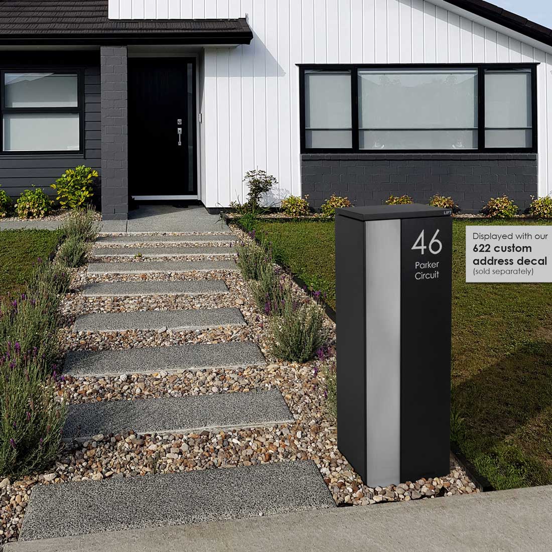 Ascot Parcel Pillar Letterbox - Black - Image 29