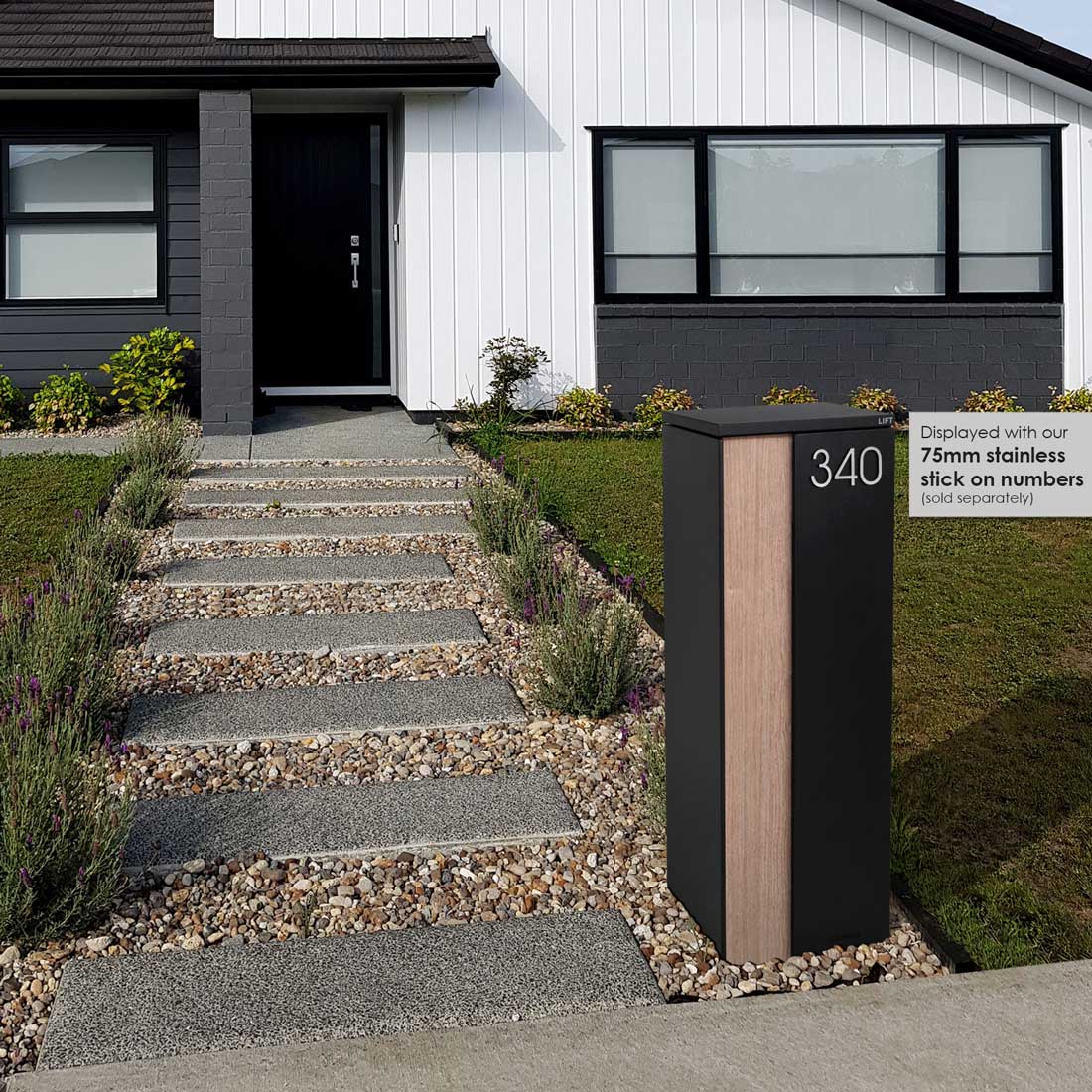 Ascot Parcel Pillar Letterbox - Black - Image 31