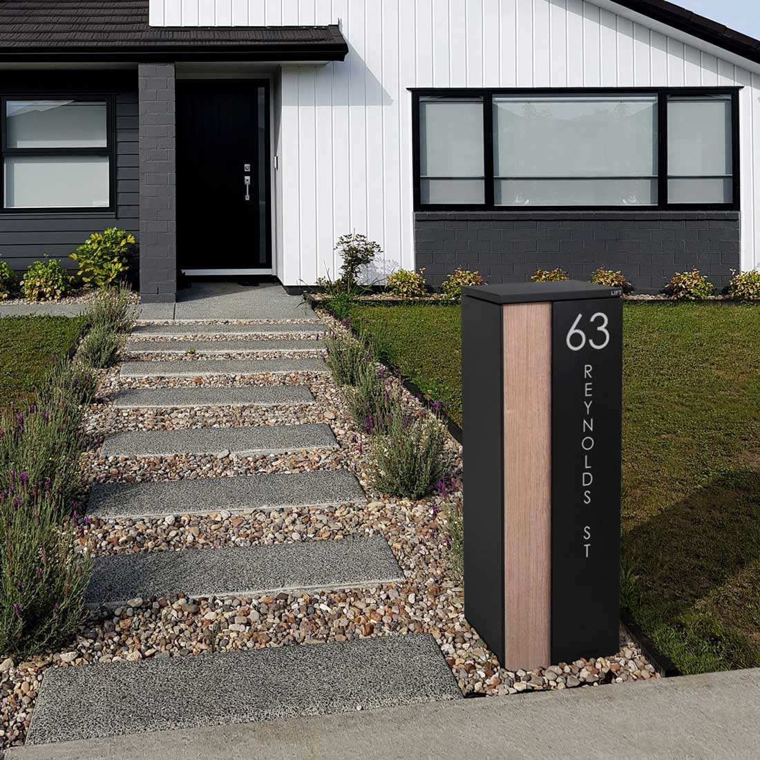 Ascot Parcel Pillar Letterbox - Black - Image 4