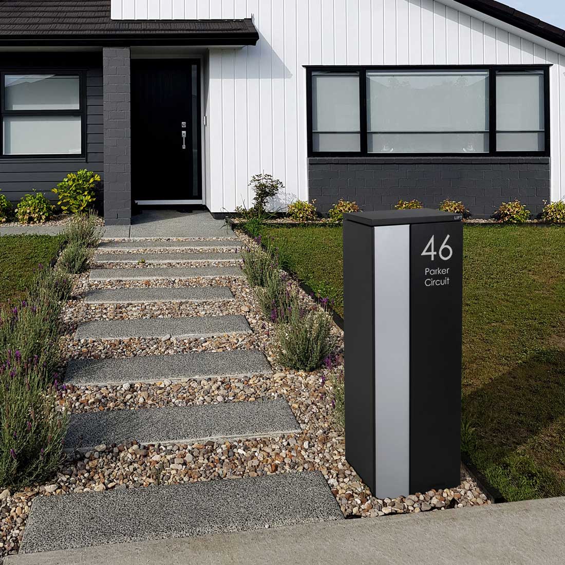 Ascot Parcel Pillar Letterbox - Black - Image 8
