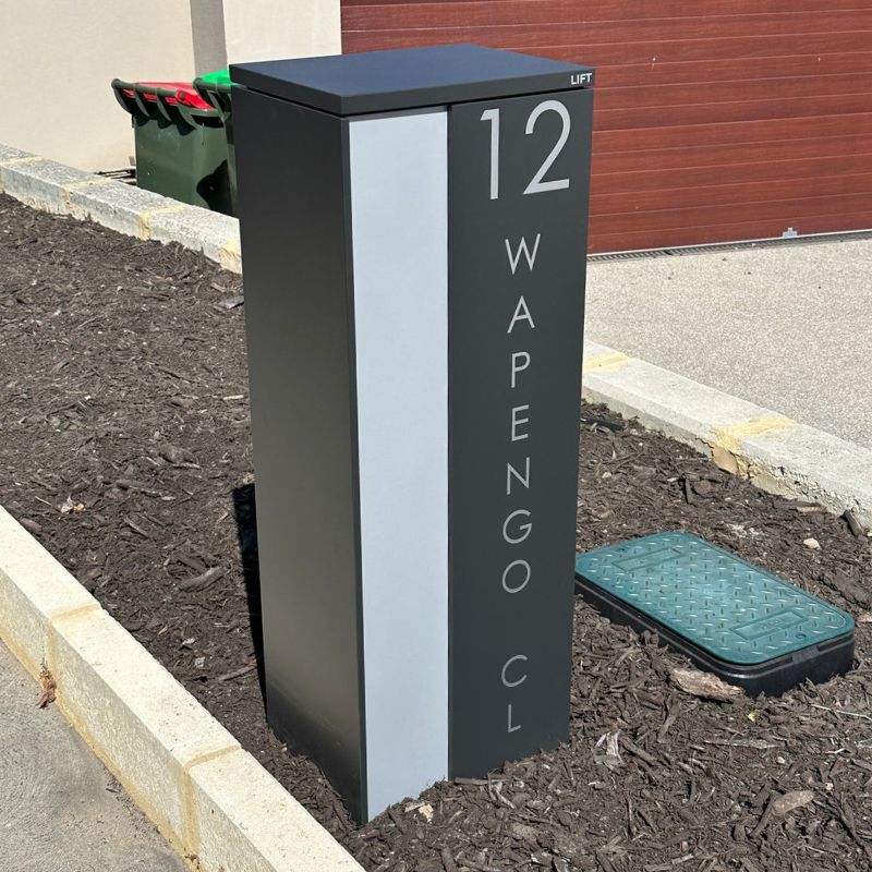 Ascot Parcel Pillar Letterbox - Charcoal - Image 14