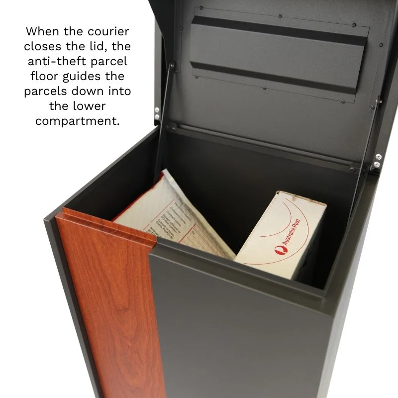 Ascot Parcel Pillar Letterbox - Charcoal - Image 23
