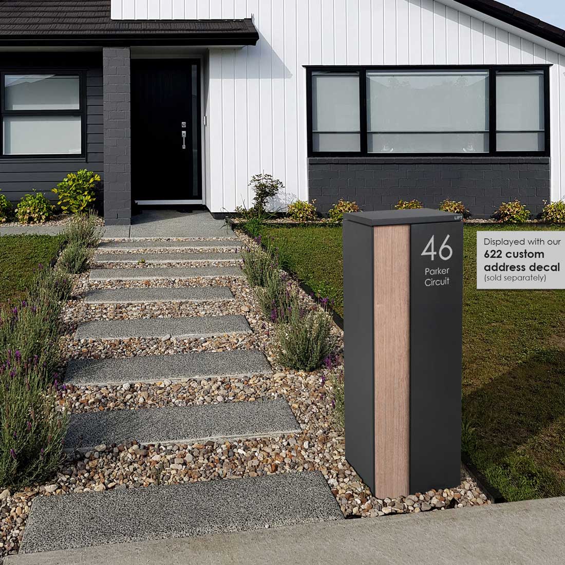 Ascot Parcel Pillar Letterbox - Charcoal - Image 26