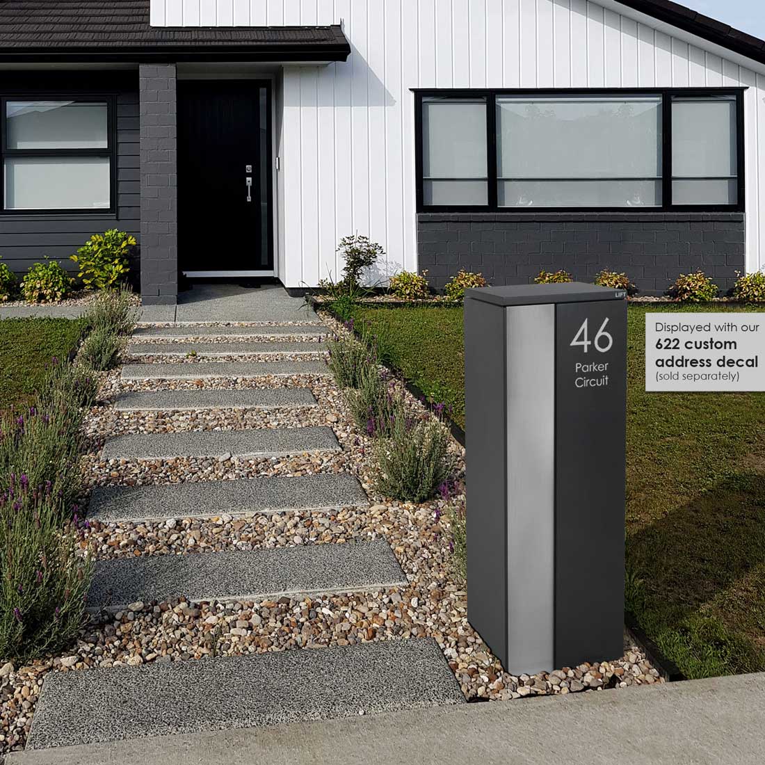 Ascot Parcel Pillar Letterbox - Charcoal - Image 27