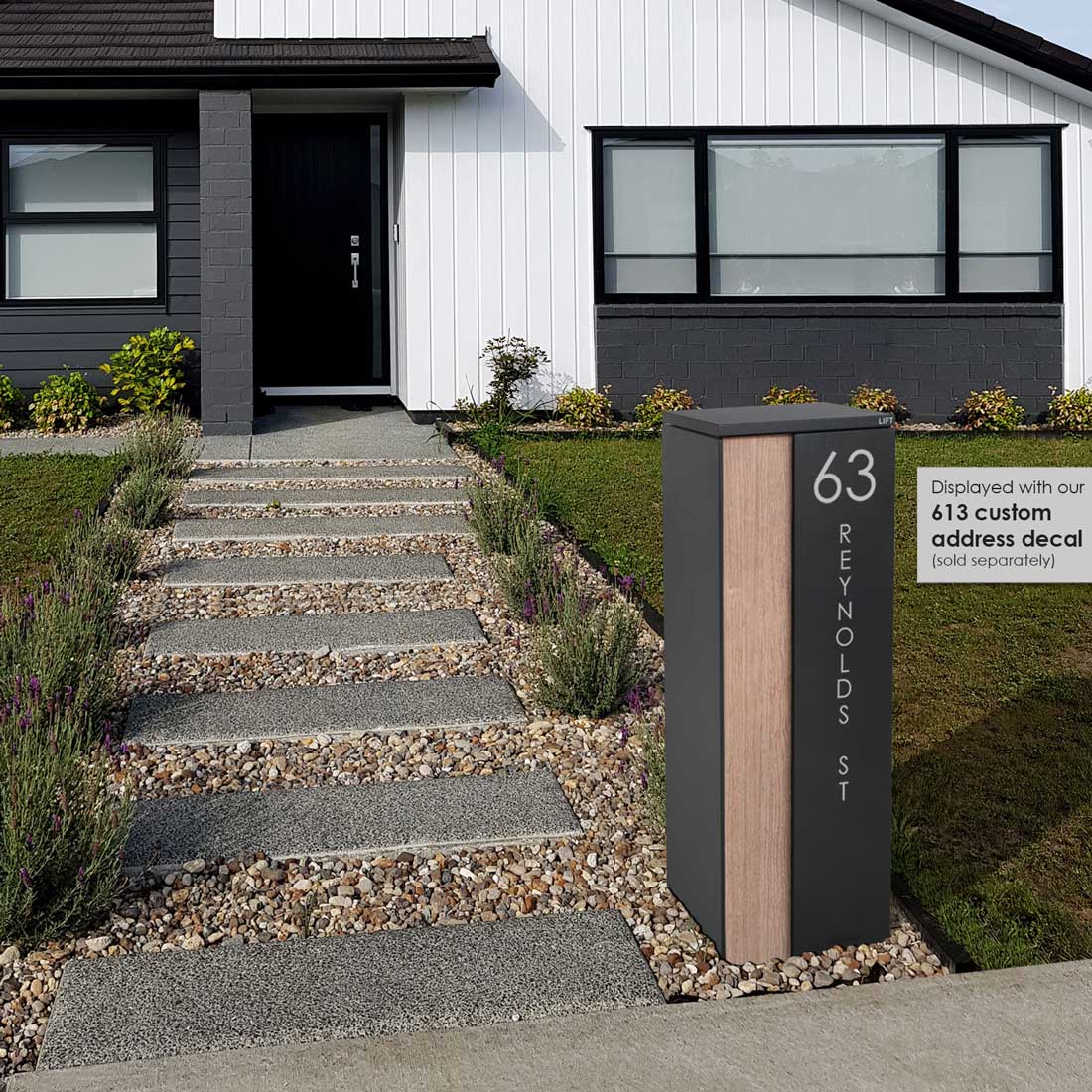 Ascot Parcel Pillar Letterbox - Charcoal - Image 28