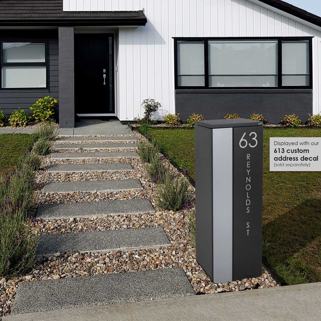 Ascot Parcel Pillar Letterbox - Charcoal - Image 30