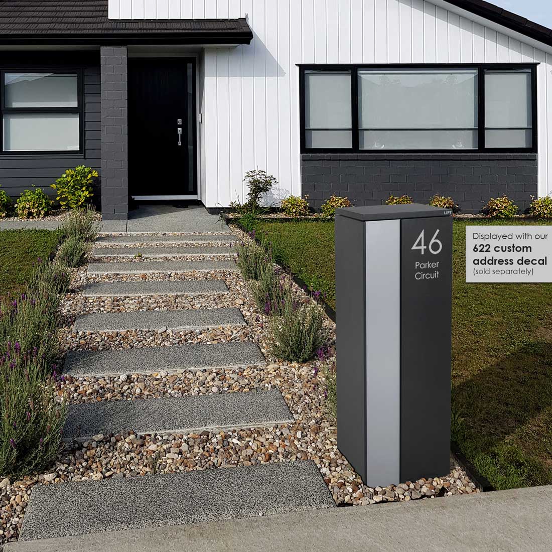 Ascot Parcel Pillar Letterbox - Charcoal - Image 32