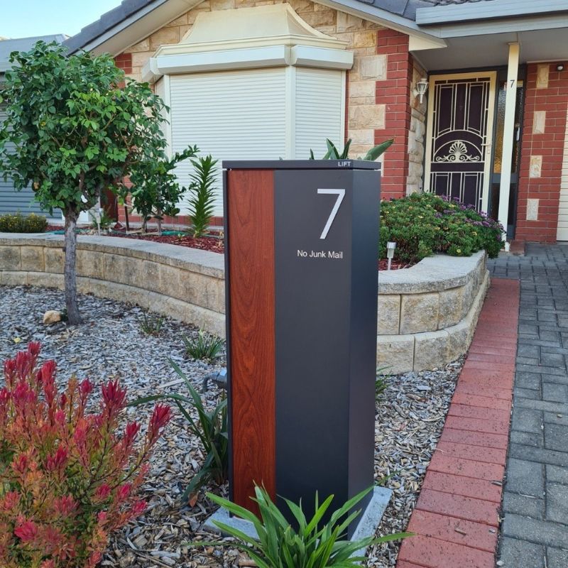 Ascot Parcel Pillar Letterbox - Charcoal - Image 4