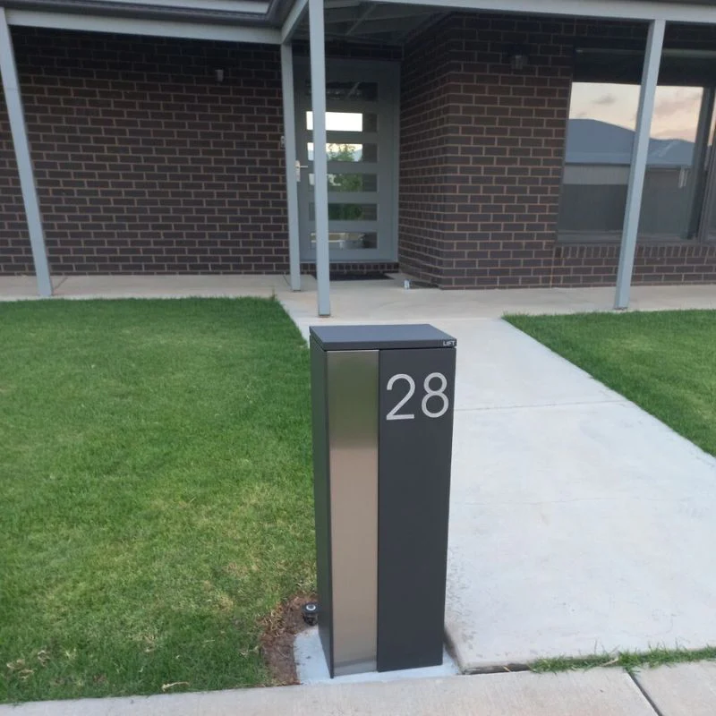 Ascot Parcel Pillar Letterbox - Charcoal - Image 9