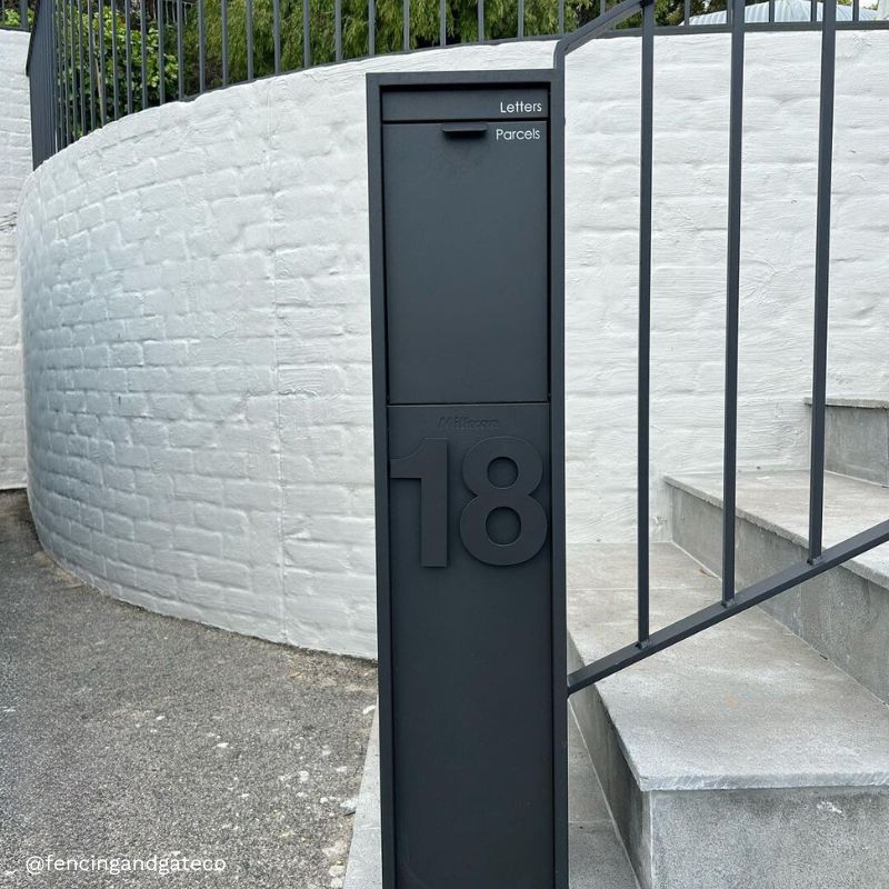 Austin Parcel Pillar Letterbox - Black - Image 3