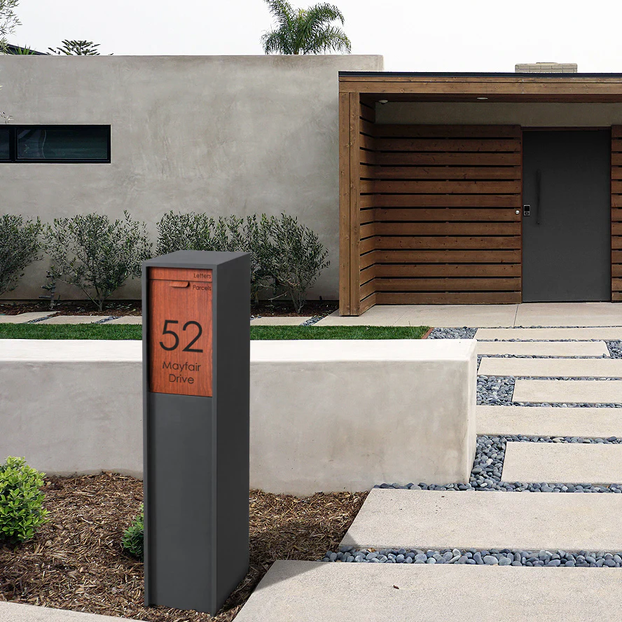 Austin Parcel Pillar Letterbox - Charcoal - Image 10