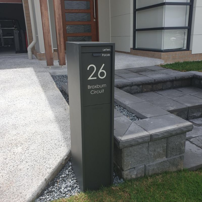 Austin Parcel Pillar Letterbox - Charcoal - Image 4