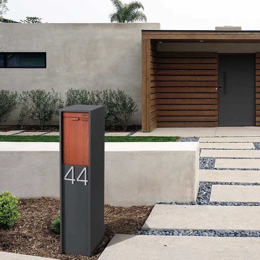 Austin Parcel Pillar Letterbox - Charcoal - Image 9