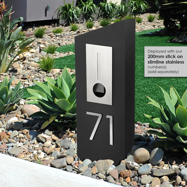 Barcelona Pillar Letterbox - Black - Image 3