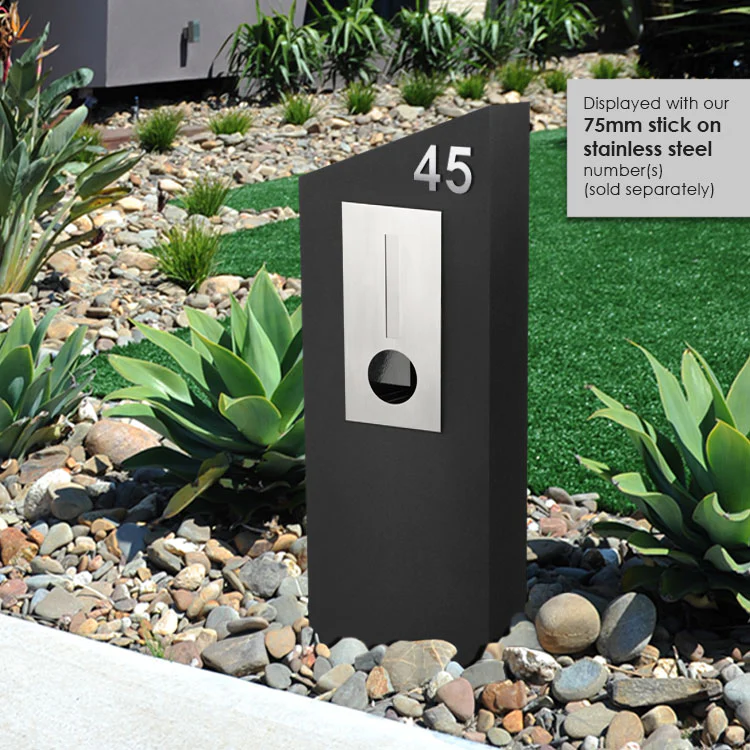 Barcelona Pillar Letterbox - Black - Image 4