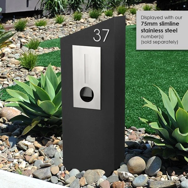 Barcelona Pillar Letterbox - Black - Image 6