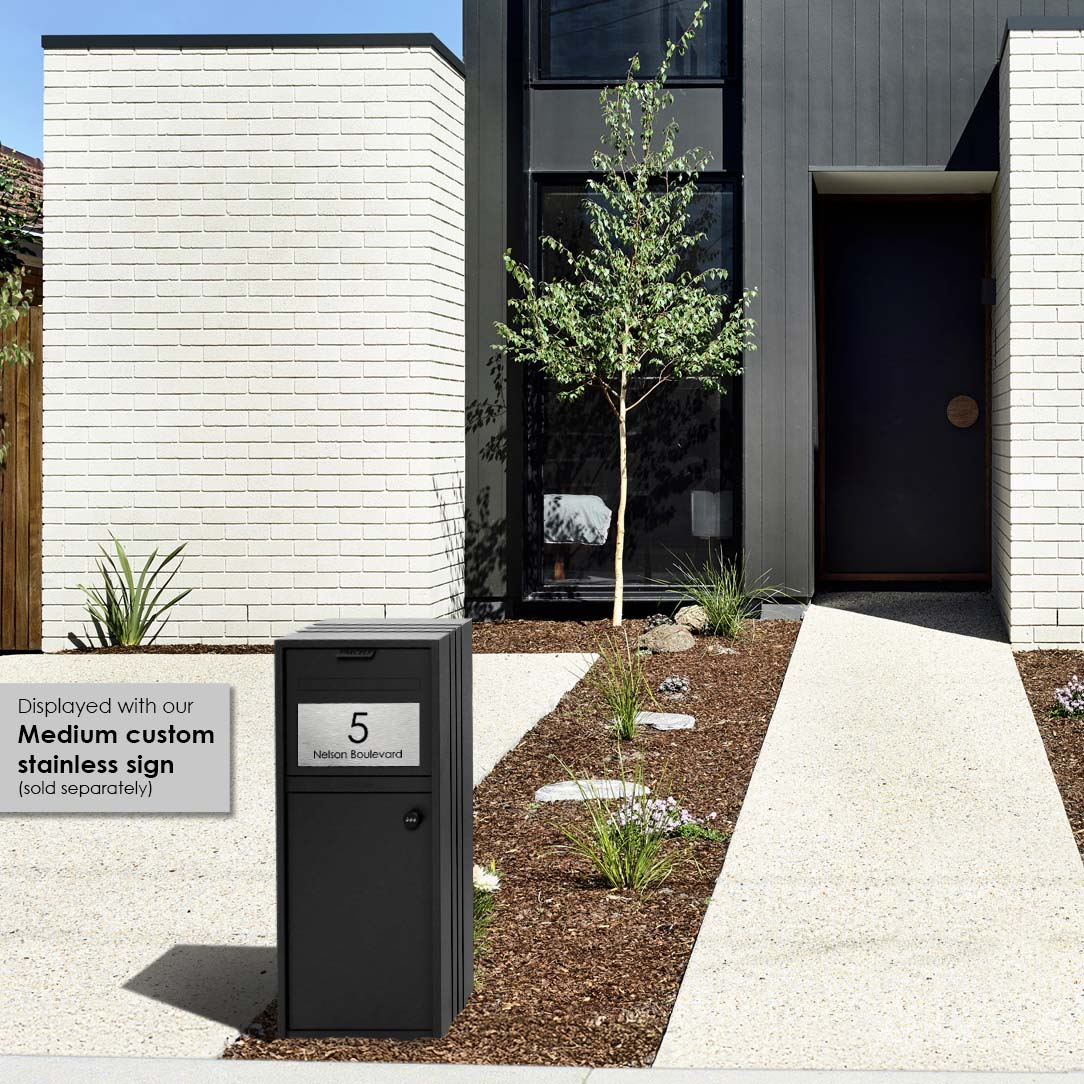 Bondi Parcel Pillar Letterbox - Black - Image 11