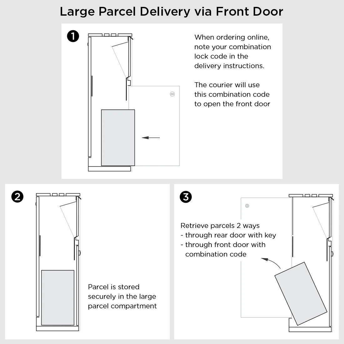 Bondi Parcel Pillar Letterbox - Black - Image 19