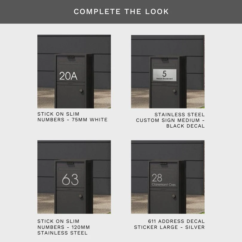 Bondi Parcel Pillar Letterbox - Black - Image 8