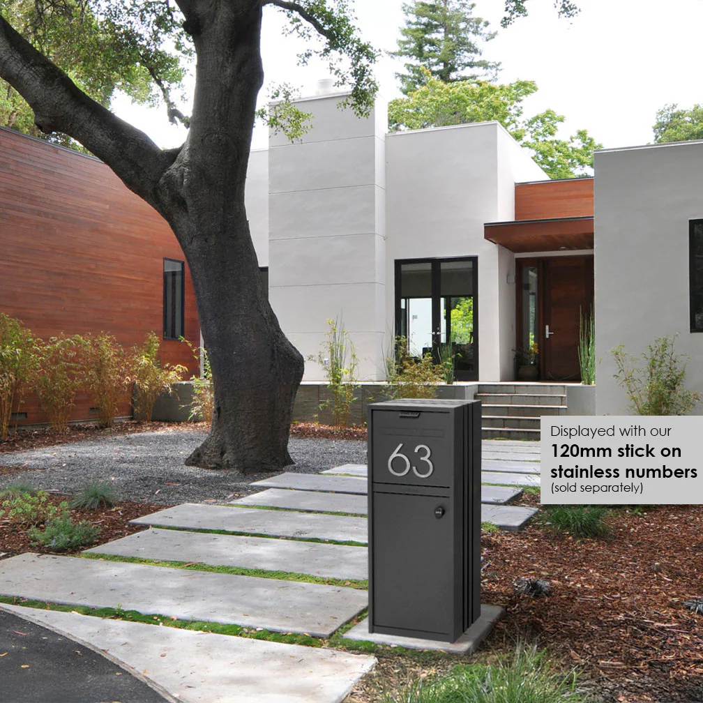Bondi Parcel Pillar Letterbox - Charcoal - Image 24