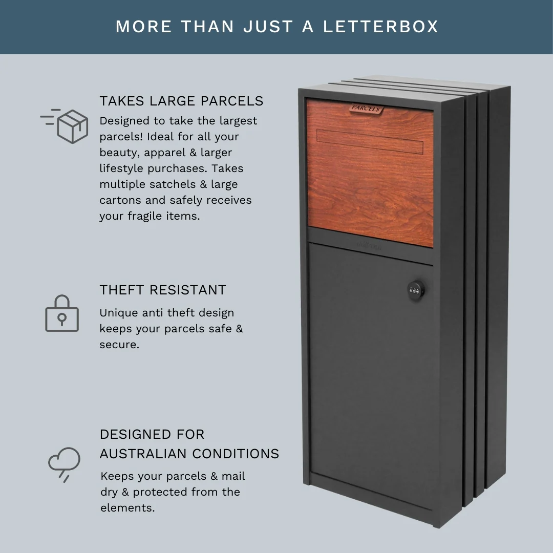 Bondi Parcel Pillar Letterbox - Charcoal - Image 9