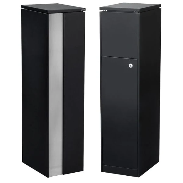 Camden Large Parcel Pillar Letterbox - Black - Image 10
