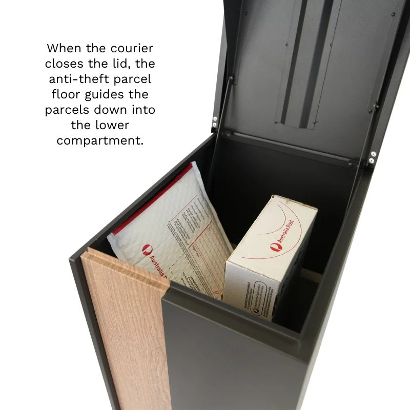 Camden Large Parcel Pillar Letterbox - Black - Image 15