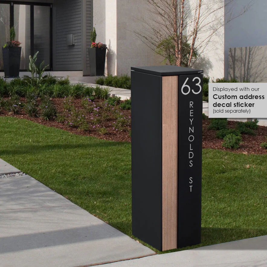 Camden Large Parcel Pillar Letterbox - Black - Image 20