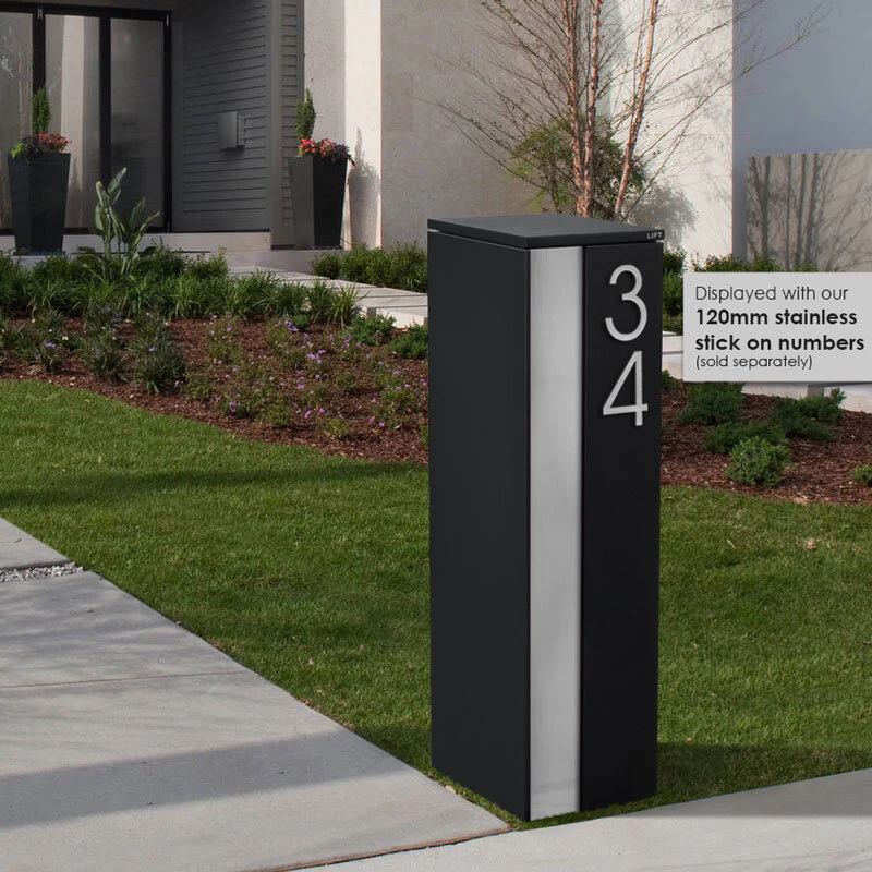 Camden Large Parcel Pillar Letterbox - Black - Image 21