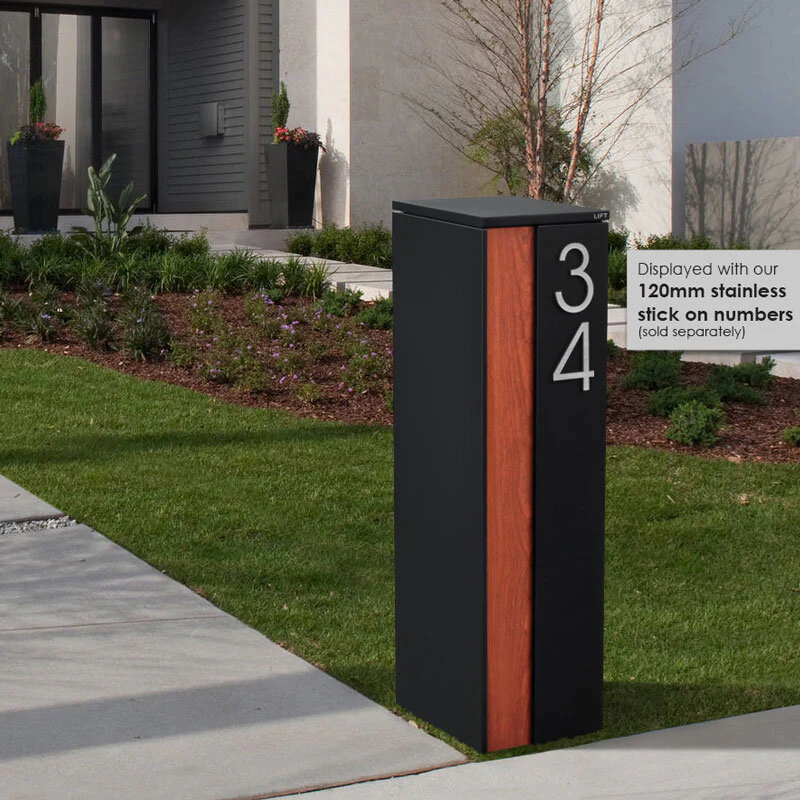 Camden Large Parcel Pillar Letterbox - Black - Image 25