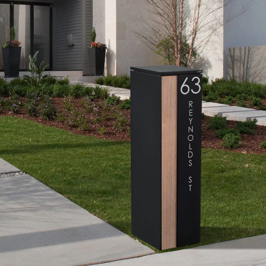 Camden Large Parcel Pillar Letterbox - Black - Image 6