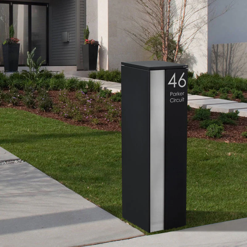 Camden Large Parcel Pillar Letterbox - Black - Image 8