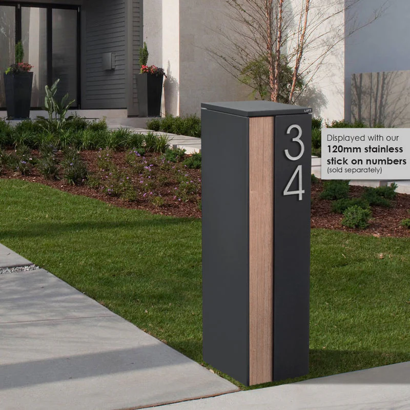 Camden Large Parcel Pillar Letterbox - Charcoal - Image 25