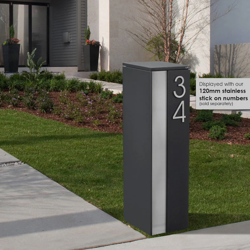 Camden Large Parcel Pillar Letterbox - Charcoal - Image 31