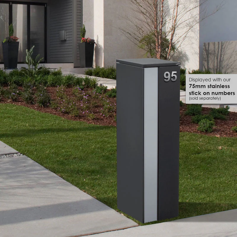 Camden Large Parcel Pillar Letterbox - Charcoal - Image 32