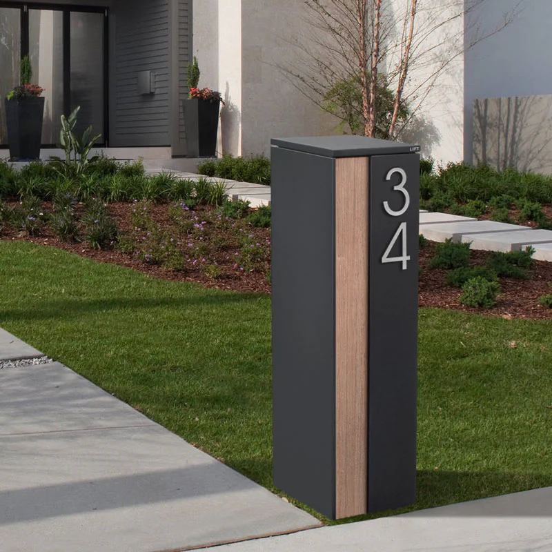 Camden Large Parcel Pillar Letterbox - Charcoal - Image 4