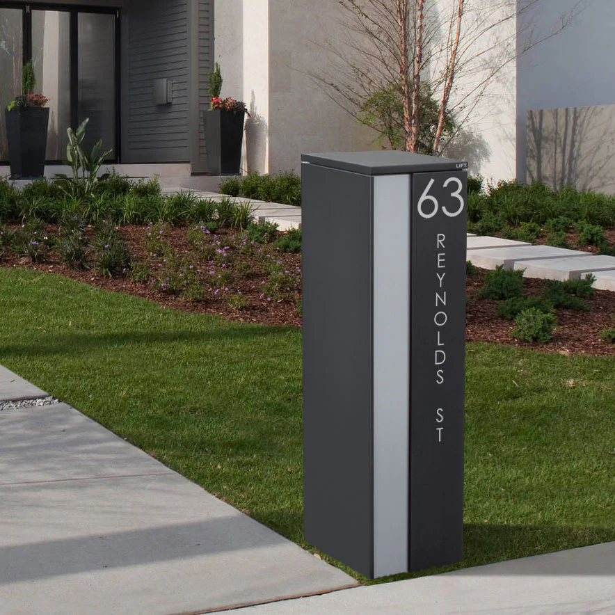 Camden Large Parcel Pillar Letterbox - Charcoal - Image 6