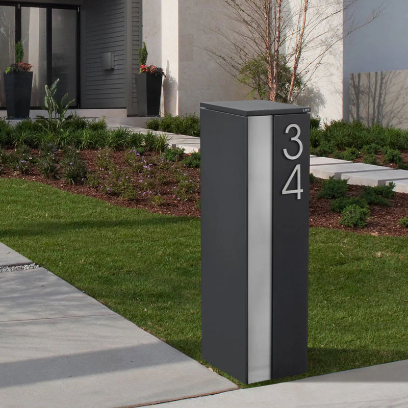Camden Large Parcel Pillar Letterbox - Charcoal - Image 8